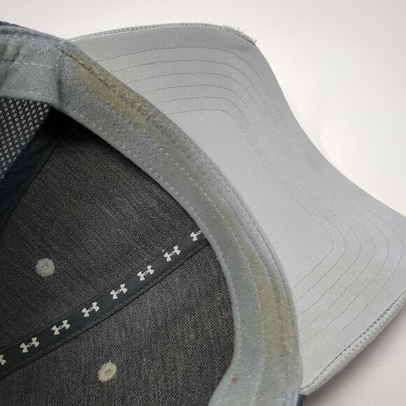Under Armour Baseball Cap Gray XL Breathable Vented Holes 6 Panel Classic Fit - Picture 8 of 9